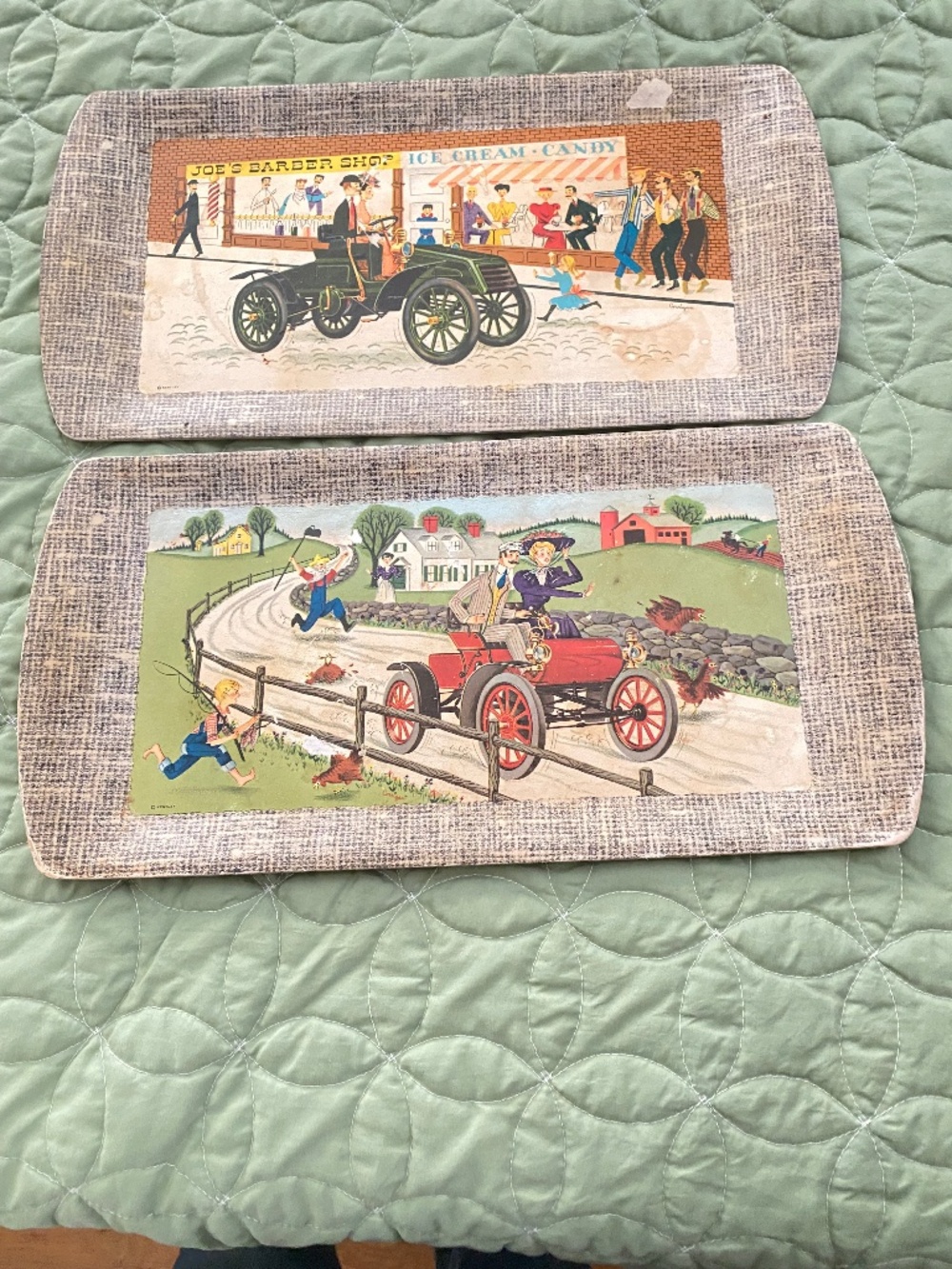 Vintage Pressed Cardboard Snack Trays 2 Kenlley Auto